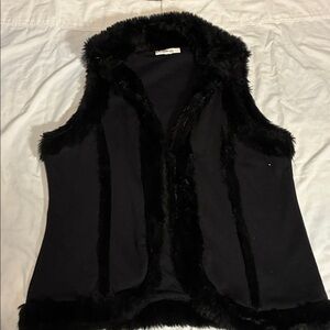 Style & Co. Black Faux Fur Vest